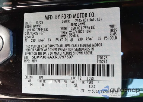 2024 Lincoln Nautilus Reserve from USA, damaged, VIN 5LMPJ8KAXRJ797597